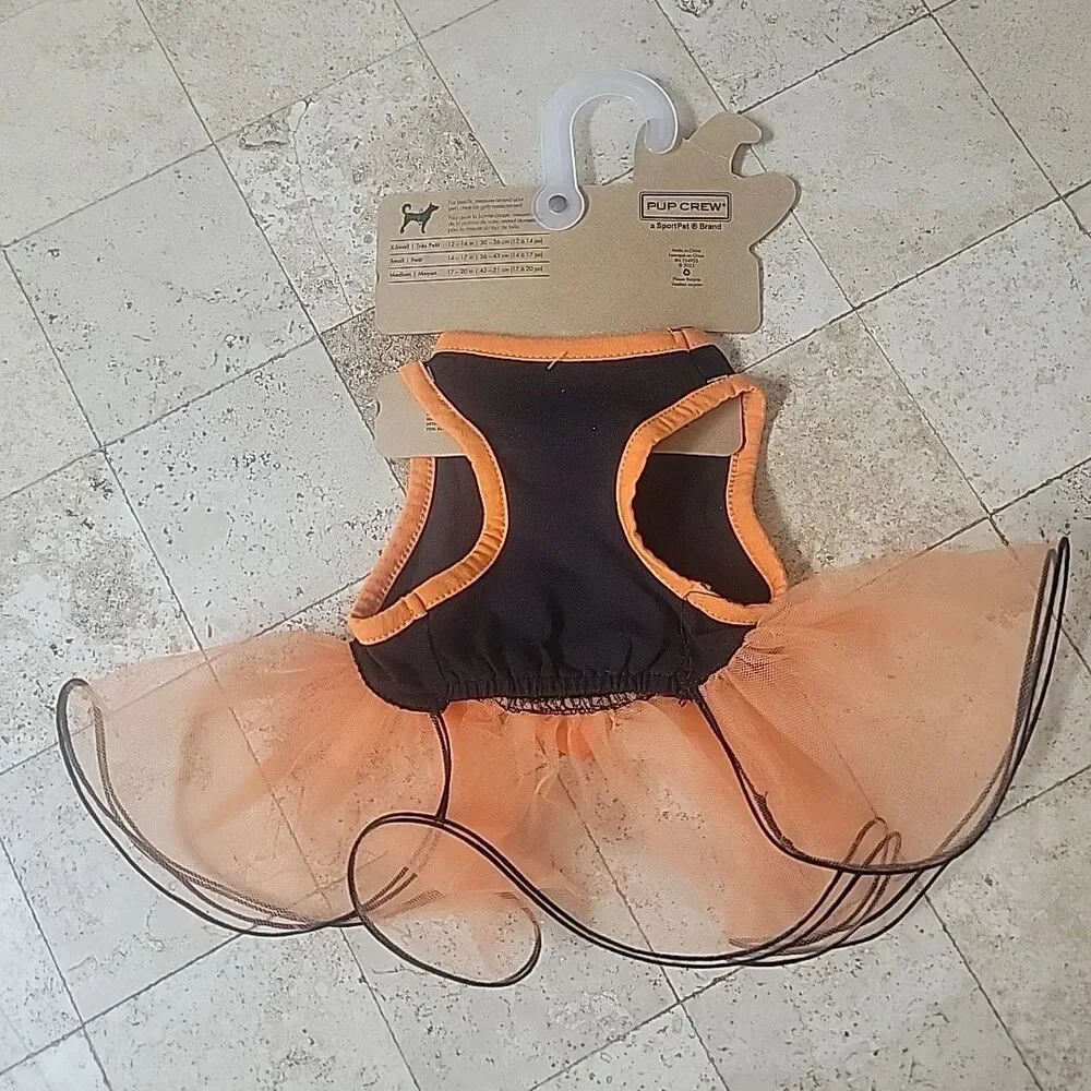 NEW Size X SMALL Pup Crew Dog Dress Spice Girl Pumpkin Halloween Outfit Tutu